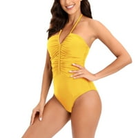 Ženski kupaći kostimi Control plus veličina Korug koruta Viseći grlića kupaći kopčani kostim Jednodijelni