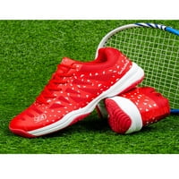 Ferndule Womens Neklizajući badminton trening cipela Udobne čipke lagani treneri crveni 7