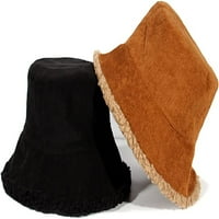 Zimska ugodna ujedinjačka kašika šeširi Vintage Fluffy Dvostrani reverzibilni čvrsti ribolovski šešir