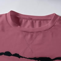 Žene ljetne vrhove dugih rukava prugasta bluza casual ženska majica za posade ružičasta 4xl