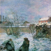 Rue Carcel u snijegu Poster Print Paul Gauguin