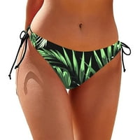 Lolmot Womens Sexy Leopard Print Solid Bikini Dno kravata Brazilska odjeća Seksi kupaći kostim Donjeg