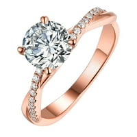 Yubnlvae prstenje veličine prstena zvona GoldSilver nakit za žene vjenčani rhinestone bijeli prstenovi