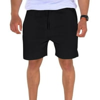 Ljetne muške pamučne čvrste boje Sportske kratke hlače Ležerne prilike udobne ravne kratke hlače