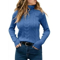 Ženski džemperi Džemper za uklanjanje ramena Ležerne modne pulover dugih rukava sa dugim rukavima Knetni