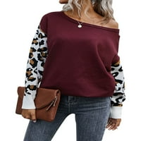 Žene Raglan Leopard Leopard ubodeći pulover Plint džemper