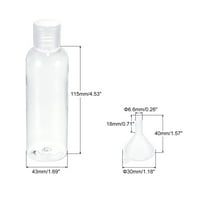 Uxcell 150ml 43x Clear Travel Boce Set Stieze boce sa lijevkom za Shampoo losion krema sapun 3in set