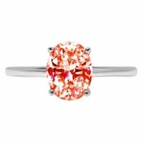 2.0ct ovalni rez crveni simulirani dijamant 18k Bijelo zlato Graviranje Izjava bridalne godišnjice Angažovanje