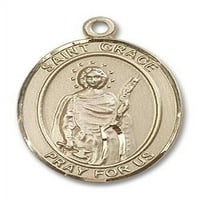 Extel Veliki ovalni 14kt zlatni ispunjen St. Grace medalja, napravljena u SAD-u