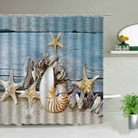 Starfish Conch Poster Vodootporni kupatilo tuš za zavjese sunčeve svjetlo plaža scenografija poliesterska