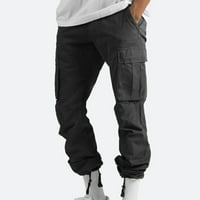 Penskeiy Cargo Hlače Muški čvrsti brojni džepovi na otvorenom Pješačke hlače ravno tipa fitness pantalone
