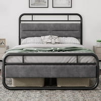 Queen size krevet Okvir za jaki metalni krevet sa zakrivljenim tapeciranim uzglavljenim ležaljkama Skladište