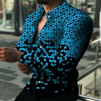 Muška košulja Geometrija Ovratnik na otvorenom Ležerne prilike Dugme s dugim rukavima Odjeća za ispis