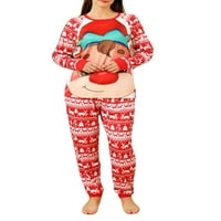 Božićne pidžame za obitelj, dugi rukav Božićni crtani iz Cartoon Elk Print Tops pantalone odijelo ROMPER