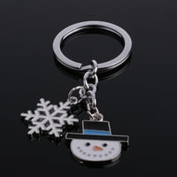 HEMOTON Mini božićni snjegović i snježni dizajn torba tipke za ključeve Keychain prsten ukrasni auto