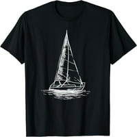 Sidro za brodu za mornar - Jednostavna linija crtača jedrilica Jedrilica Majica Crna mala