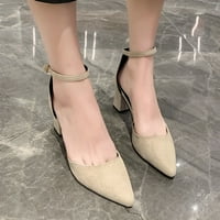 FVWitlyh Womans Cipele Cuppy Heels za žene - okrugli kanta za gležnjeve na petu cipele visoke pete