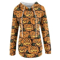 Ležerne prilike za slankeEelwomen Halloween Print s dugim rukavima pulover s kapuljačom