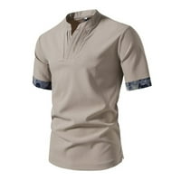 Muški mišići V izrez Polo majice Slim Fit s kratkim rukavima pamučne golf majice
