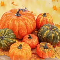 Halloween Dekoracije Fau bundeve set, dekor za jesen Realističke bundeve i javorove lišće za dekor za
