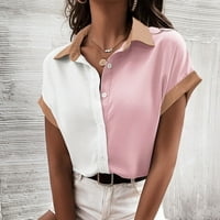 Ženska casual lapel bluza kratki rukav Ispiši labavu košulju TOPS tipke Cardigan Hot6SL4489720