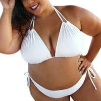 PXIAKGY Tankini kupaći odijela za žene Ženske čvrste pushp podstavljene plus veličine Bikini set kupaći
