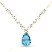 Galaxy Gold 14K 24 Žuta zlatna ogrlica s dijamantima i plavom topazu
