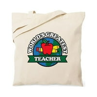 Cafepress - najveća torba za učitelje na svijetu - prirodna platna torba, Torba za kupovinu tkanine