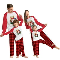 Božićne pidžame za obiteljski plaćeni snjegović Print Holiday Familday Podudaranje za spavanje PJS hlače