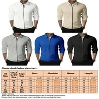 Abtel Mens Cardigani patentno odijelo Comfy Jacket Men Ležerne prilike Radne jakne svijetle sivo 2xl