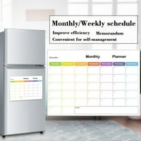 Cherryhome kalendar odbora za suhu brisanje za hladnjak - Nedeljni magnetski kalendar za hladnjak, tjedni Ploča za planer za obitelj, izbrisav olovke% slatkih staklenih magneta, gumičari