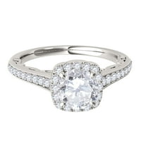 Aonejewelry CT Halo okrugli dijamantni zaručni prsten u 14k bijelo zlato