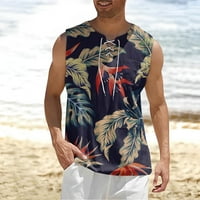 Muškarci Termpen TOP SPRING Ljetni odmor prsluk za košulju za košulju tiskane velike veličine bez rukava