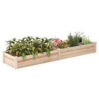 Wellynap 91.4 L Drveni vrtni krevet, vanjski vrtni sadnja za povrće, biljku i cvijeće