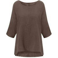Vrhovi za žene, ženske ljetne casual pulover rukavi okrugli vrat T-majice bluza vrhovi čvrsti labav