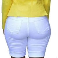 Traperice za žene elastične uništene rupe gamaše kratke hlače traper kratke hlače raširene traperice