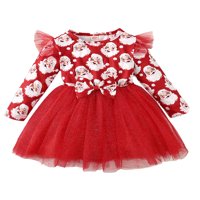 Niuer Girls Cuted Spanet Party haljina Djeca Ležerne prilike princeze posade Crt Sweet Haljine Red