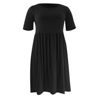 Ljetne haljine za žene plus veličine kratkih rukava ručica okrugla vrata Maxi Loose Fit Y2K moda Elegantna