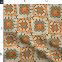 Pamuk Satens Stolcloth, 90 kvadrat - retro jesenska baka trg pletenja kukičani izgled Ispiši posteljinu