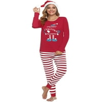 Purcoar Božićna porodica podudaranje Pajamas pamučna odjeća za spavanje žena S-XXL