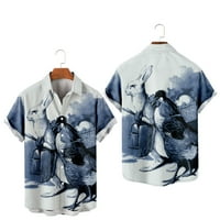 Havajski majice za muškarce - Uskršnji zec kratkih rukava na plaži za plažu Zeka od ispisane rever od