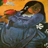 Žena sa mango posterom Print Paul Gauguin
