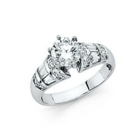 Jewels 14k bijeli zlatni kubični cirkonijski cz zaručni prsten veličine 10