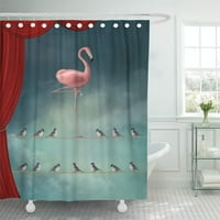 Plava nadrealizam se ističu iz gomile Flamingo ND zavjese za tuširanje