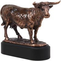 EBROS 9.5 L Francuska Charolais stočna krava brončana elektroplata figurica sa bazom