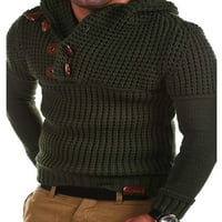 Muškarci Chunky Pleteni džemper sa kapuljačom dugih rukava Zimski pulover Jumper Top