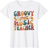 Groovy Music učiteljica Retro šarena dizajna majica