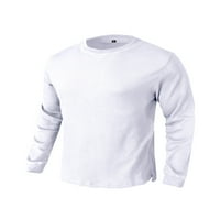 Tenmi Muškarci vrhovi majica s dugim rukavima T-majica Crew Crt Crt Regurna Fit Basic Tee Sport Bluze