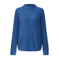 Pleteni džemper sa solidnim hladnim cool courlleneck dugih rukava pulover Jumper Womans odjeća za trendu