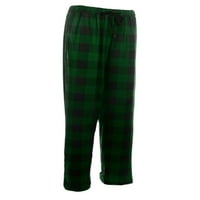 Niuer Ležerne prilike PJ donje lounge hlače za muškarce čipke Up Buffalo Plaid pantalone Elastične struine labave hlače zelena 2xl